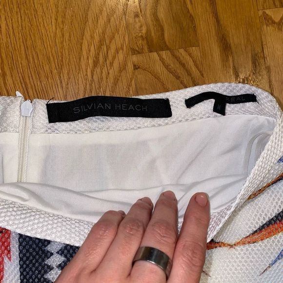 Silvian Heach Mesh Tropical Lined Beach Mini Skirt, Size Medium - Picture 4 of 13